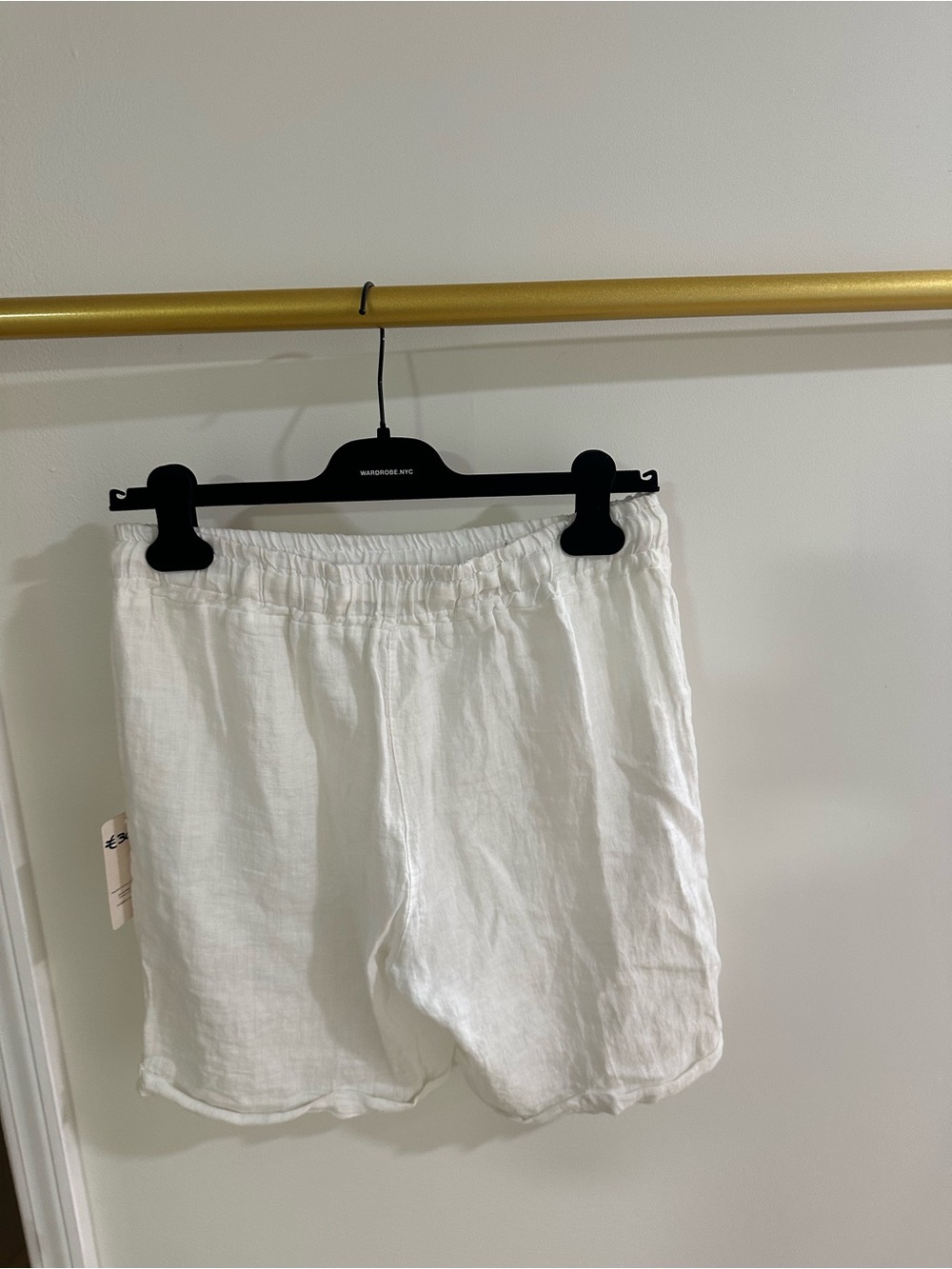 Women’s White Linen Drawstring Bermudas - Picture 3 of 3